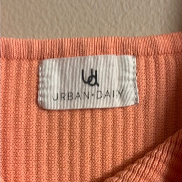 Orange Ribbed Kids One Piece - Picture 2 of 3